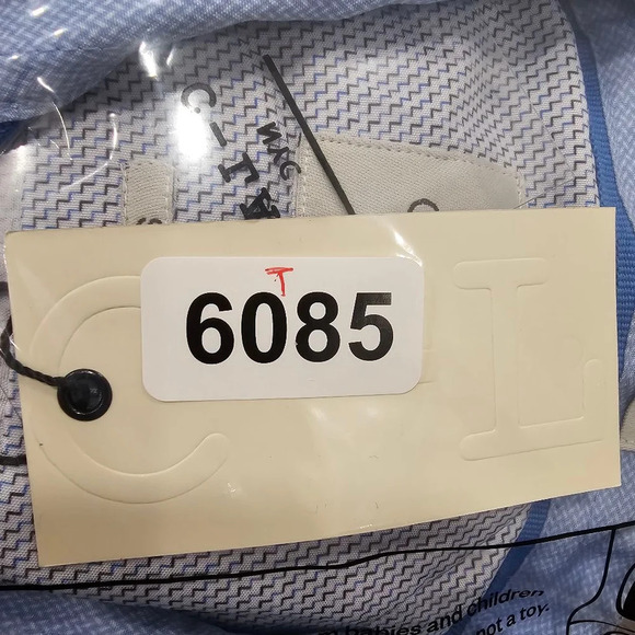 C-Lab 4 Way Stretch Slim Fit Shirt Size M 15.5" 33-34" Blue NWT - Picture 6 of 6